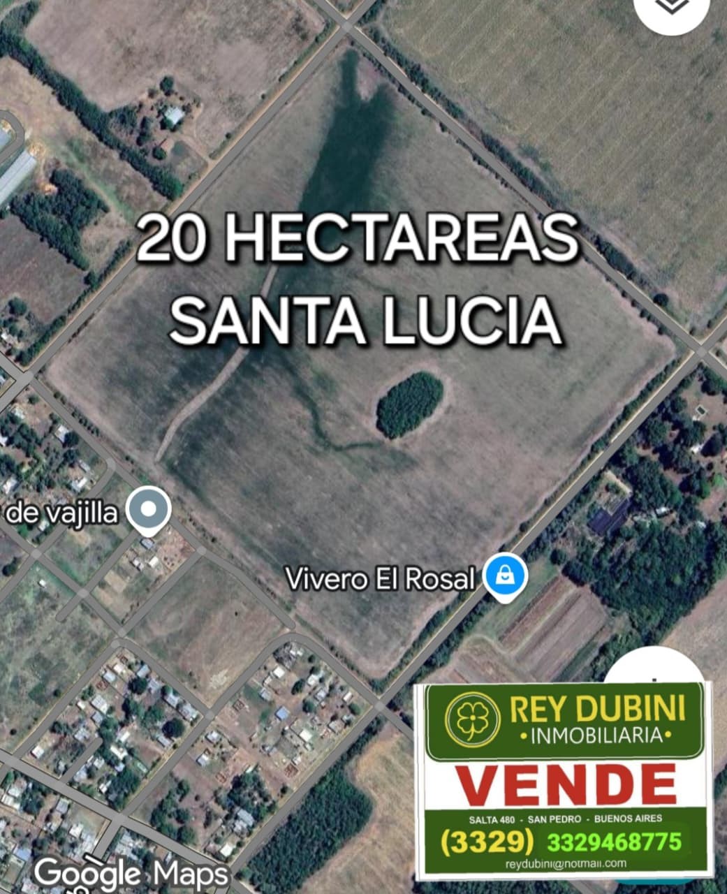 venta campo pegado a santa lucia ideal loteo o emprendimiento